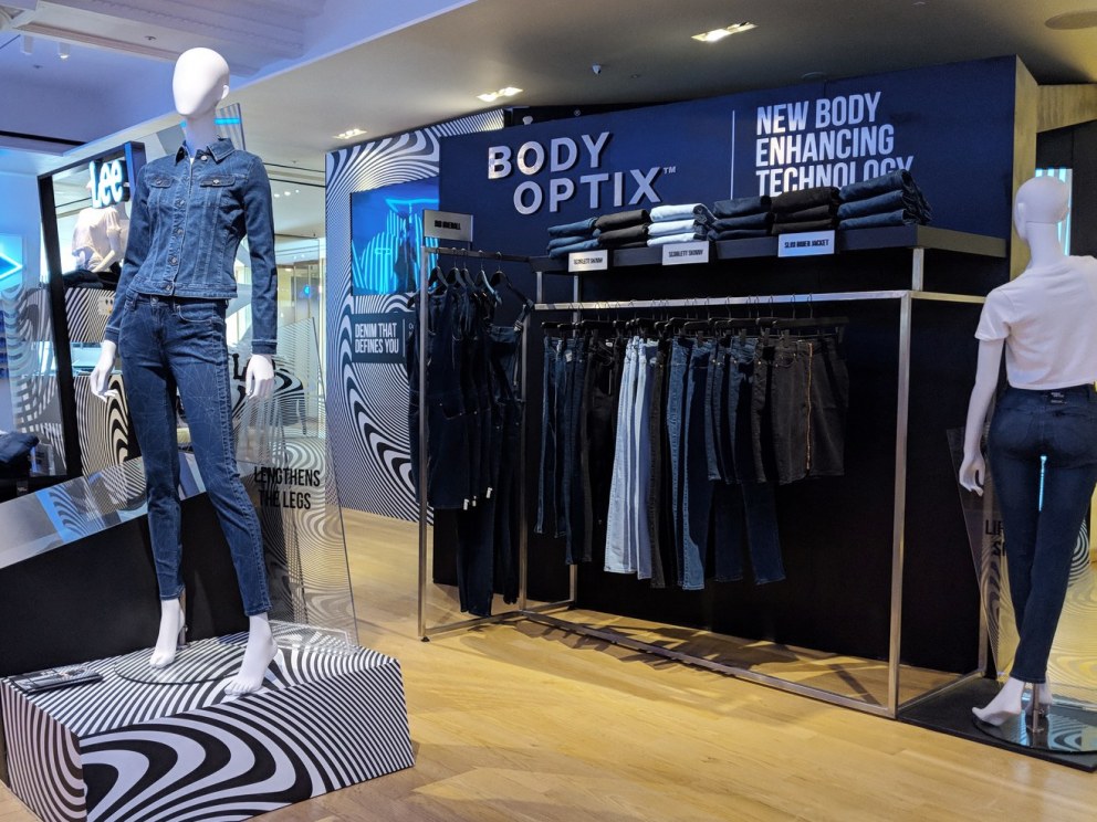 Lee Jeans Body Optix Selfridges Pop Up | Product Display | Interior Designers